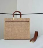 FENDI Sunshine Raffia Tote
