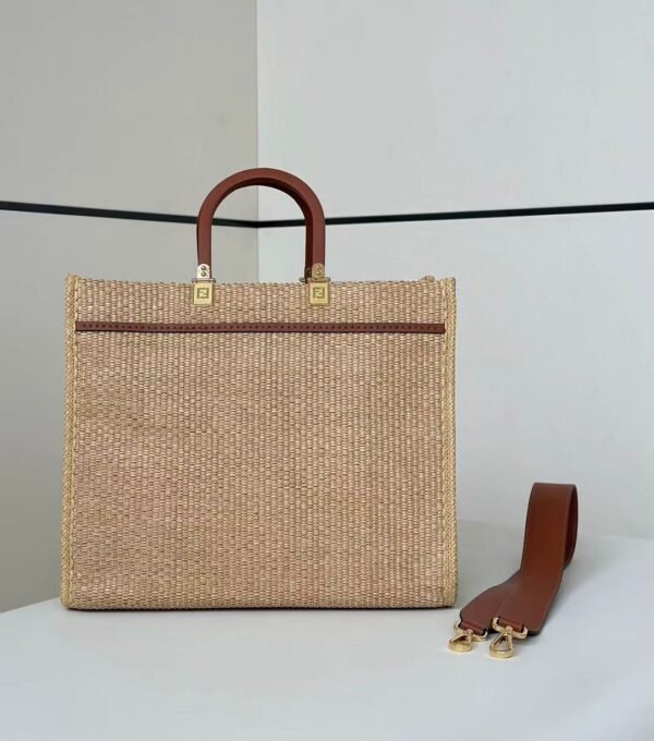 FENDI Sunshine Raffia Tote