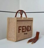FENDI Sunshine Raffia Tote