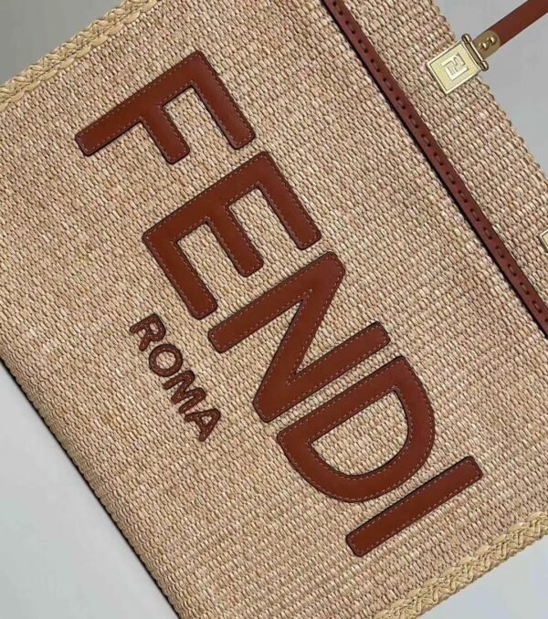 FENDI Sunshine Raffia Tote