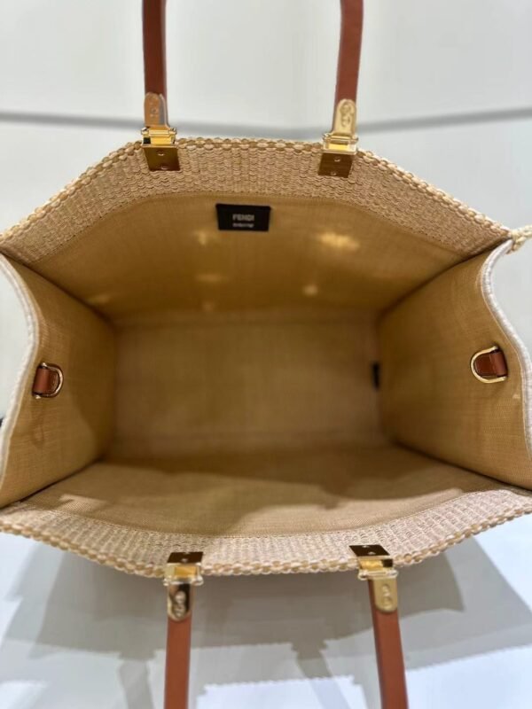 FENDI Sunshine Raffia Tote