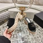 Chanel Grass Wedge Heels Sandals