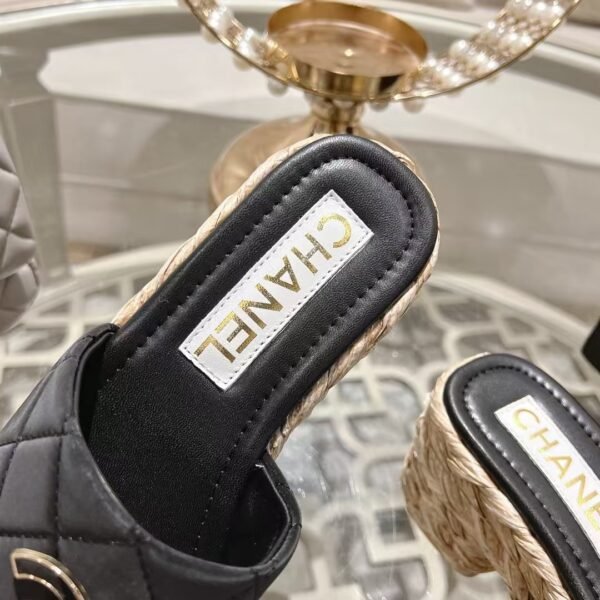 Chanel Grass Wedge Heels Sandals