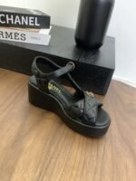Chanel Black Lambskin Sandals