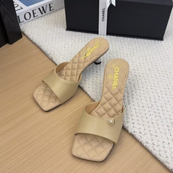 CHANEL Lambskin Quilted CC Mules
