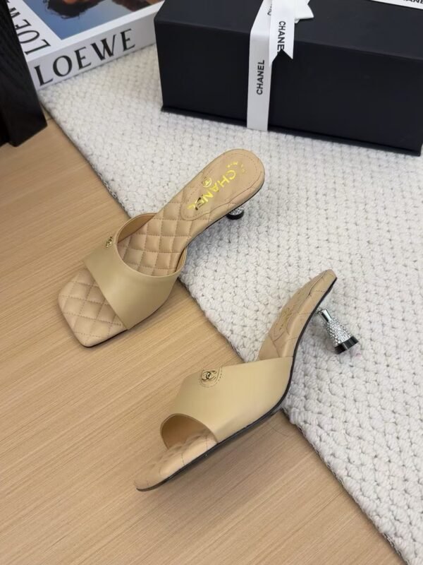 CHANEL Lambskin Quilted CC Mules