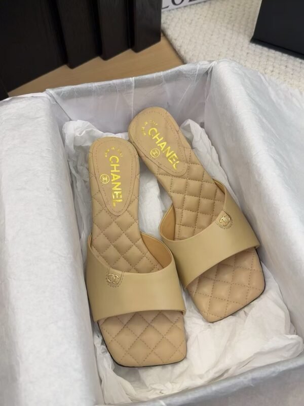 CHANEL Lambskin Quilted CC Mules