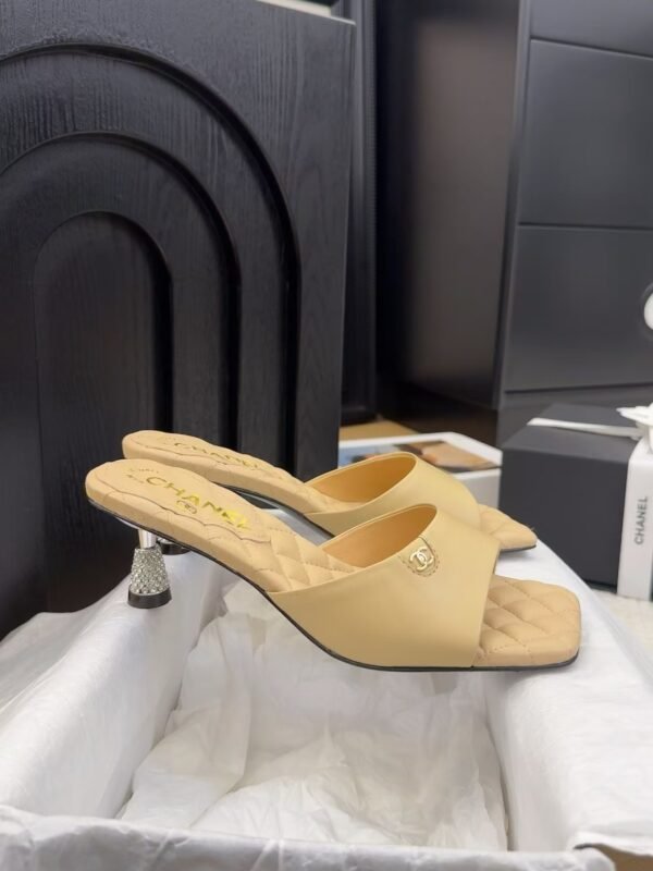 CHANEL Lambskin Quilted CC Mules