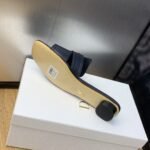 Dior 30 Montaigne Heeled Slide Black Calfskin