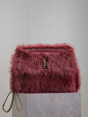 NIKI rabbit fur and leather bag