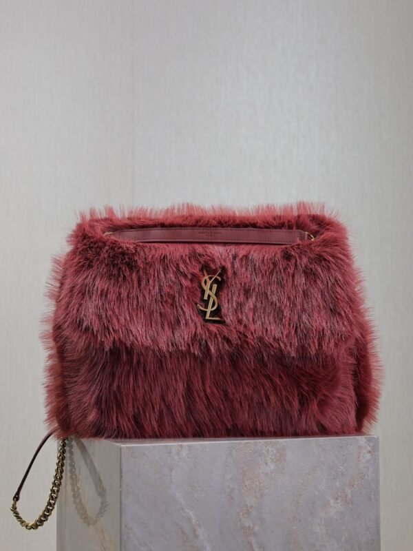 NIKI rabbit fur and leather bag