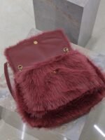 NIKI rabbit fur and leather bag