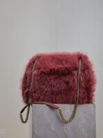 NIKI rabbit fur and leather bag