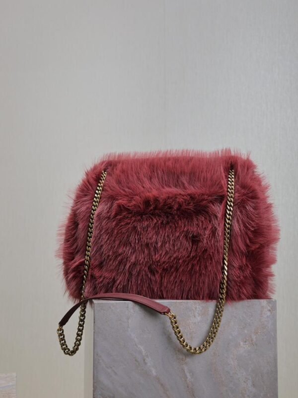 NIKI rabbit fur and leather bag
